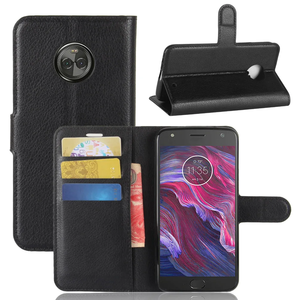 Для MOTO X4 чехол роскошный filp Lychee кожаный бумажник Стенд для телефона Чехол сотовый