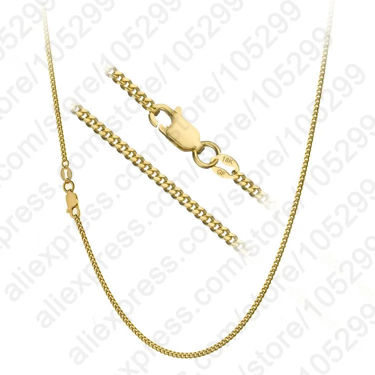 

Top Quality 1PC Gold Filled Necklace With Big Discount 16"-30" Popular Flat Curb Chains Jewelry For Women Man Punk Chain