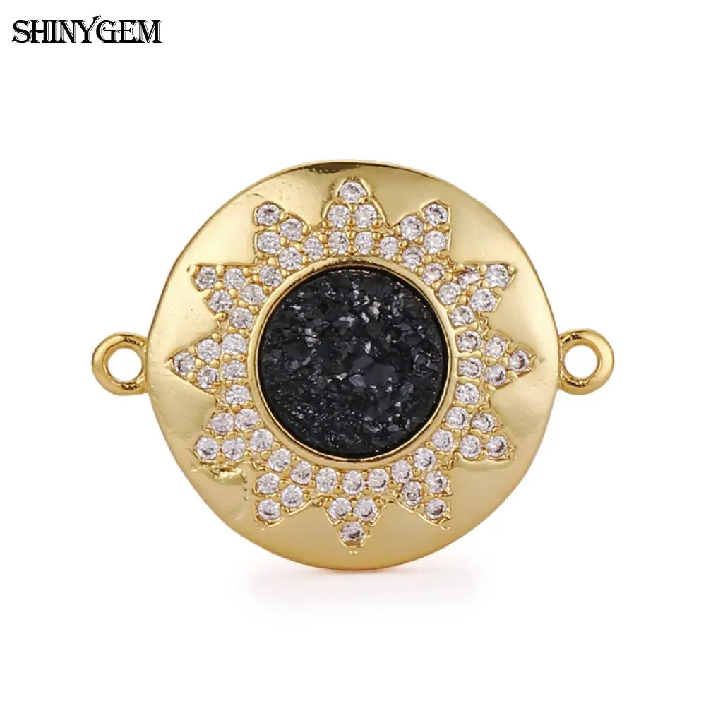 Подвески из драгоценных камней SHINYGEM соединители натуральной друзы с