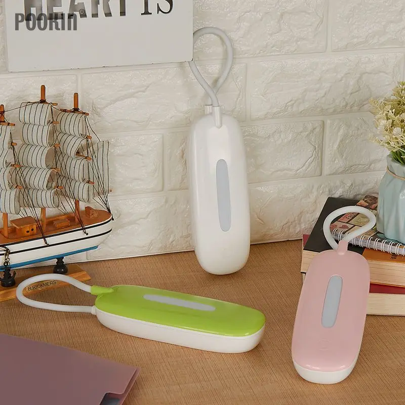 Светодиодный USB перезаряжаемый портативный книжный светильник с регулируемой