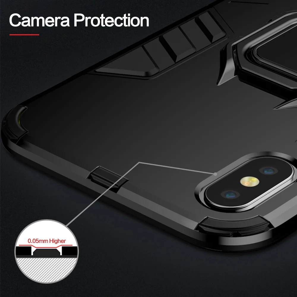 Автомобильный Магнитный чехол с кольцом-держателем для телефона iPhone XS Max XR X
