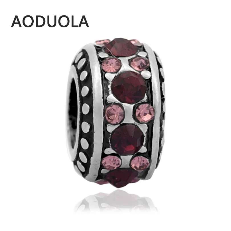 2 шт. в партии из нержавеющей стали Европейский разделитель со стразами бусины