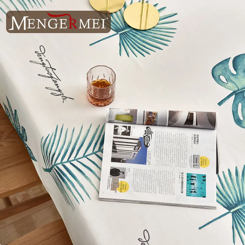 Скатерть с принтом растений водонепроницаемая столовая декоративной отделкой