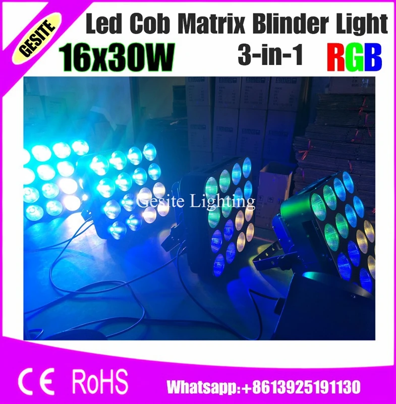 2 шт./лот 16*30 Вт RGB 3в1 COB DMX Led матрица 4X4 Bliner сценический свет хороший DJ|stage light|dmx ledcob dmx