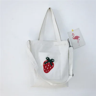 Korean Women Yellow Shoulder Bag Shopping Style Top Handle teen girl Large Cute Strawberry Handbag Crossbody Messenger Tote Bags | Багаж и