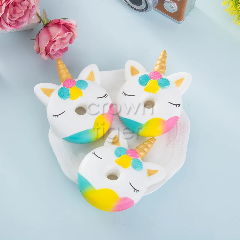 Kawaii 12 см большой мягкий пончик Единорог медленно Восстанавливающий форму