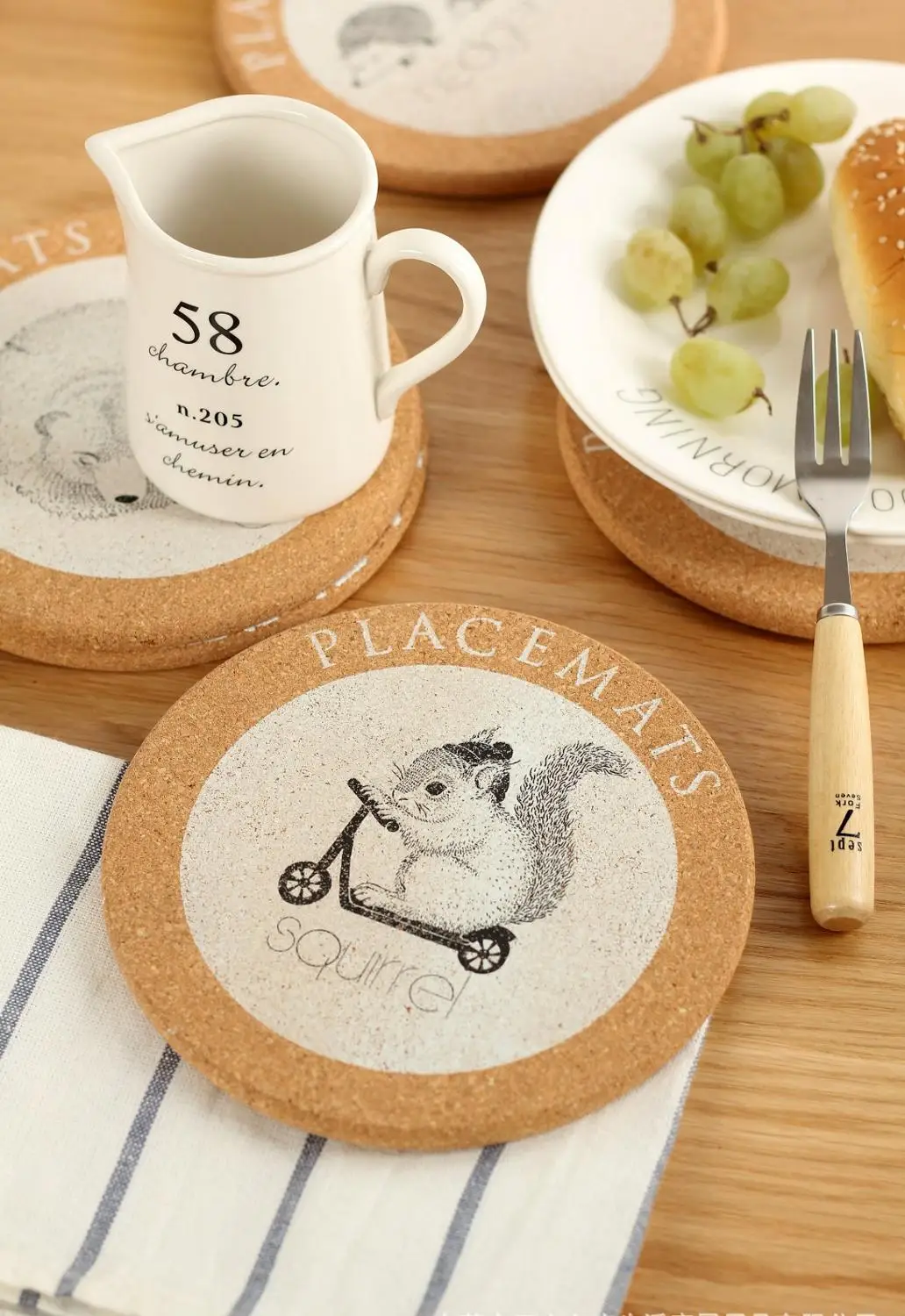 4 шт. круглая подставка под прибор теплоизоляция столовый коврик подставки чашки