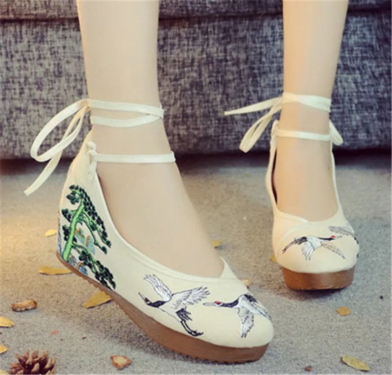 Туфли на плоской подошве; женские лоферы; Zapatos De Mujer; Туфли-оксфорды в стиле Лолиты; парусиновые женские эспадрильи в стиле Харадзюку; модная вышитая обувь для женщин - Цвет: songheyannian beige
