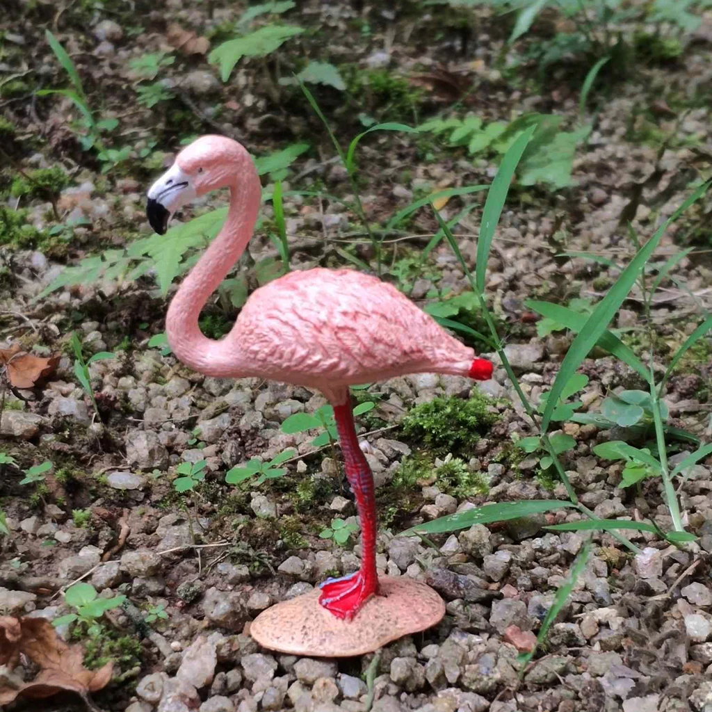 Pink Flamingo Фигурки птиц, Имитационные фигурки птиц, модели животных, игрушки для домашнего декора, миниатюрное украшение для сада в виде Феи, орнамент, подарки для детей - Цвет: Pink Flamingo
