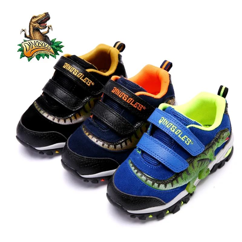 2018 Children led shoes Spring Autumn breathable 3D Dinosaur sneakers boys light up sport size 27-34# |