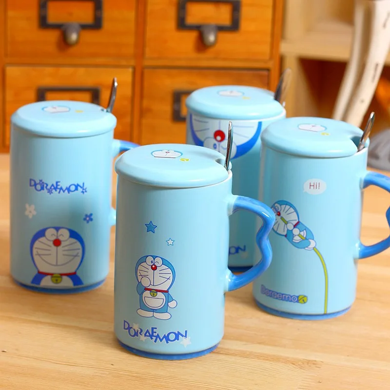 Новая креативная Милая синяя керамическая кружка Doraemon мультяшная молочная