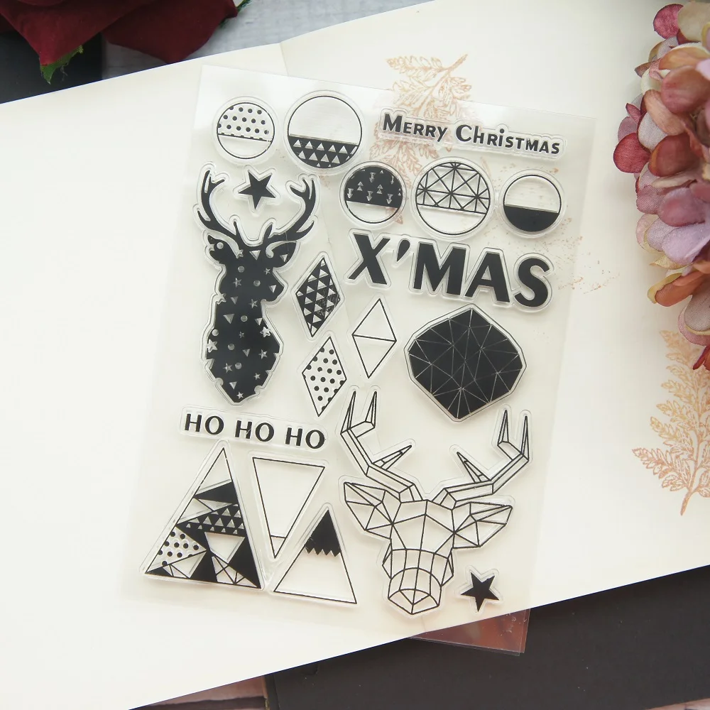 Рождественские дизайнерские силиконовые марки с оленем в качестве украшения для