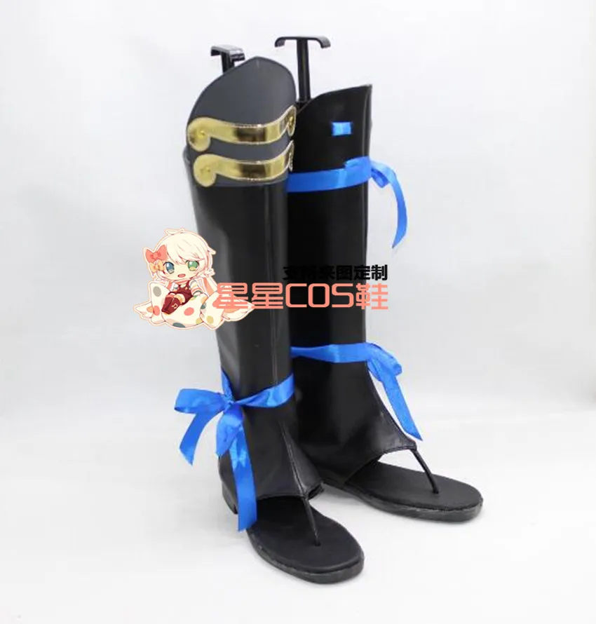 Koutetsujou no Kabaneri Mumei Hozumi Black Long Cosplay Shoes Boots X002 | Тематическая одежда и униформа