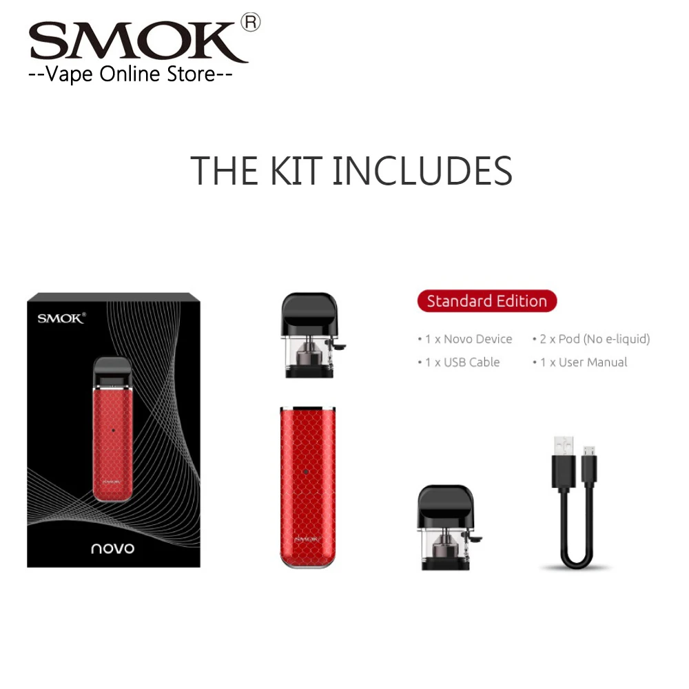 Бесплатный подарок! Оригинальный электронных сигарет SMOK Ново комплект pod