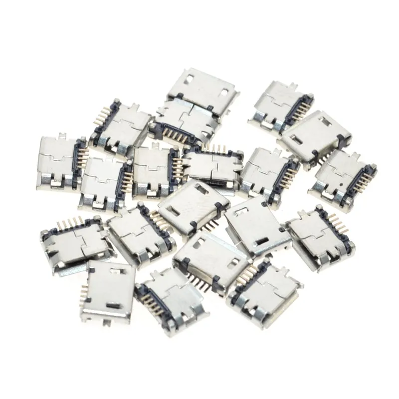 Гнездовой порт Micro USB Тип B 5 контактный 180 градусов SMD SMT пайка монтаж печатной