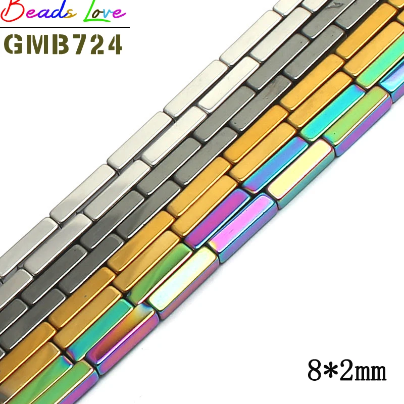 8*2 мм бусины из Натурального Гематита Квадратные россыпью для изготовления