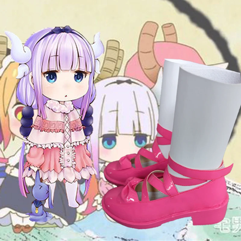Coshome Kobayashi san Chi No Maid Dragon Kamui Косплей Канны Костюмные туфли красные розовые ботинки