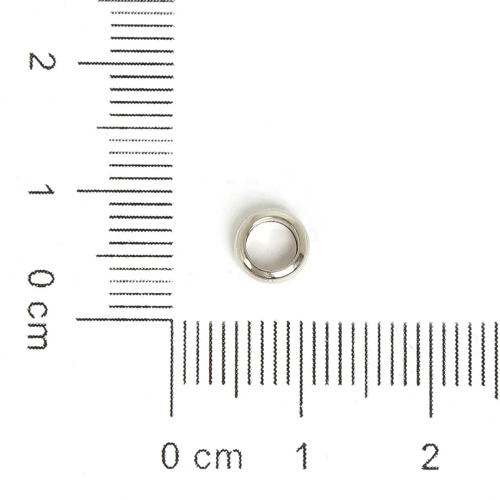 New Arrival 20/50/100Pcs Big Hole Bead Stainless Steel Spacer Beads European Ring Fitting For DIY Jewelry Accessorie | Украшения и