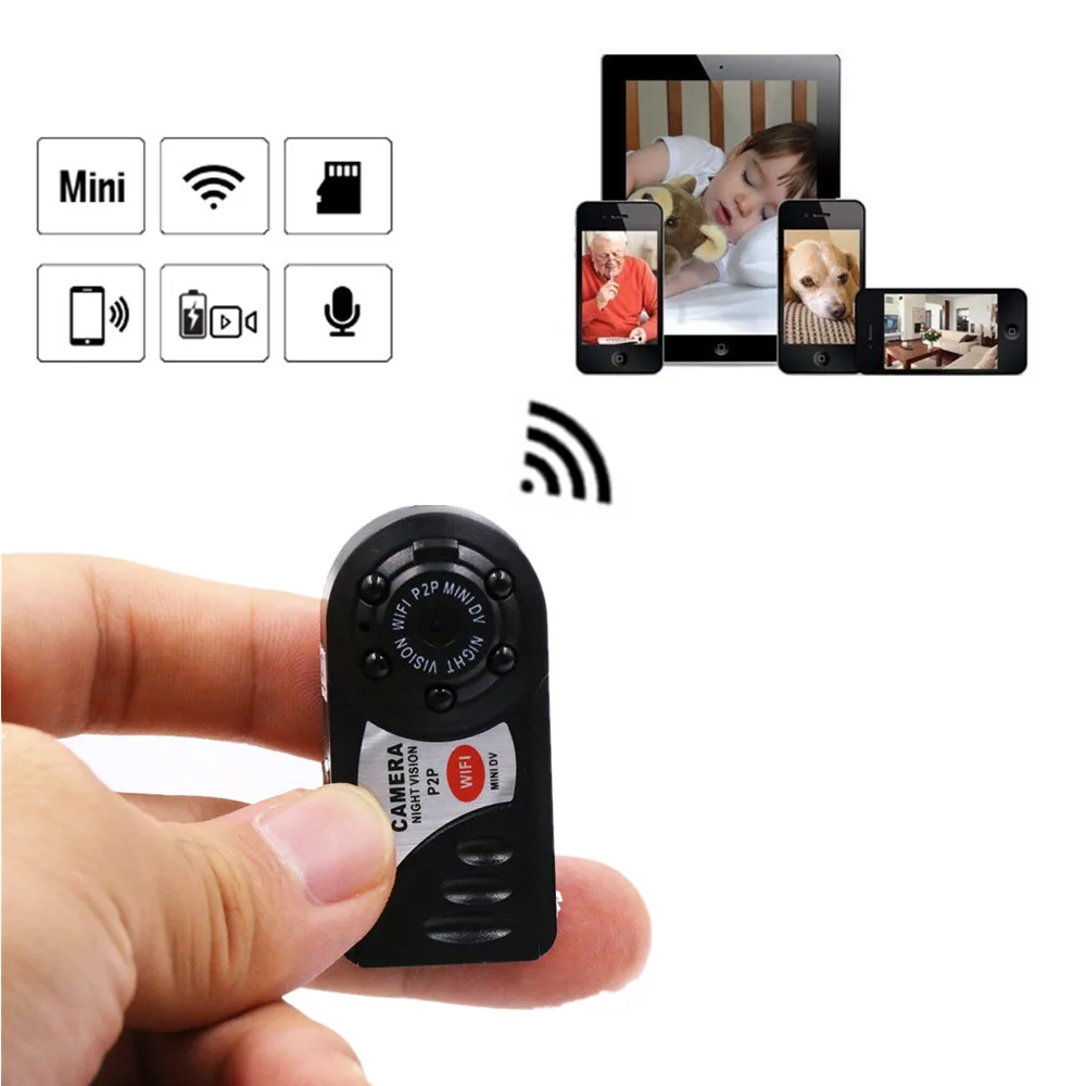 Бесплатная доставка Горячие Видео Wi Fi мини Q7 Камера 720 P DV DVR Беспроводной IP видео