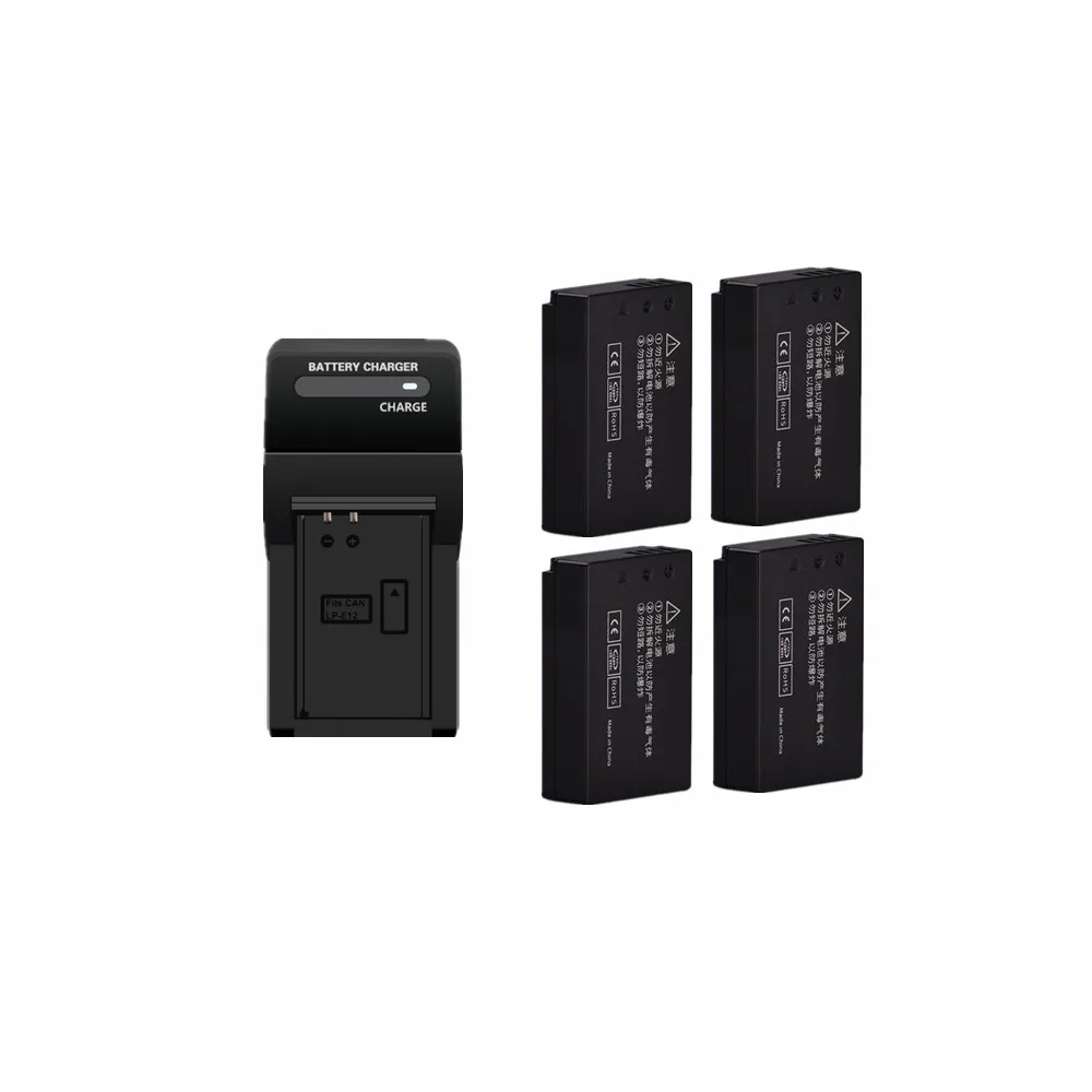 4 шт. 920 мАч LP E12 LPE12 батарея для камеры AKKU + зарядное устройство Canon M 100D Kiss X7 Rebel SL1 EOS