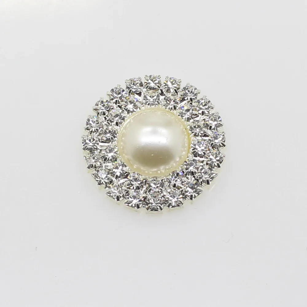 25 мм 10 шт./лот двухрядные круглые жемчужные алмазные пуговицы цвета слоновой