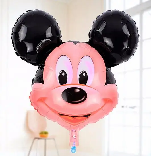 Черный 1 шт./лот, на день рождения, алюминиевые надувные шары Mickey& Minnie Head, фольгированный шарик, мультфильмы, детские товары для дня рождения, свадебные украшения - Цвет: Черный