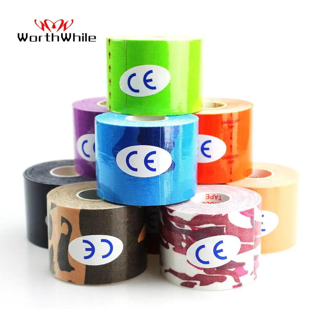 WorthWhile Kinesiology Tape Athletic Recovery Elastic Tape Kneepad Muscle Pain Relief Knee Pads Support for Gym Fitness Bandage