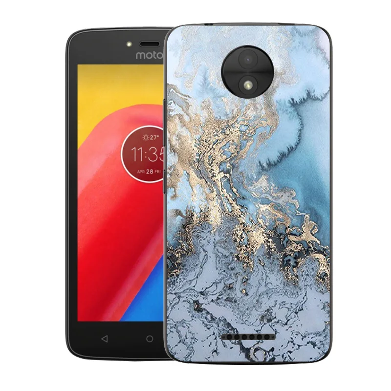 Чехол для Motorola Moto C мягкий чехол из ТПУ с мраморным принтом Ультратонкий XT1750 |