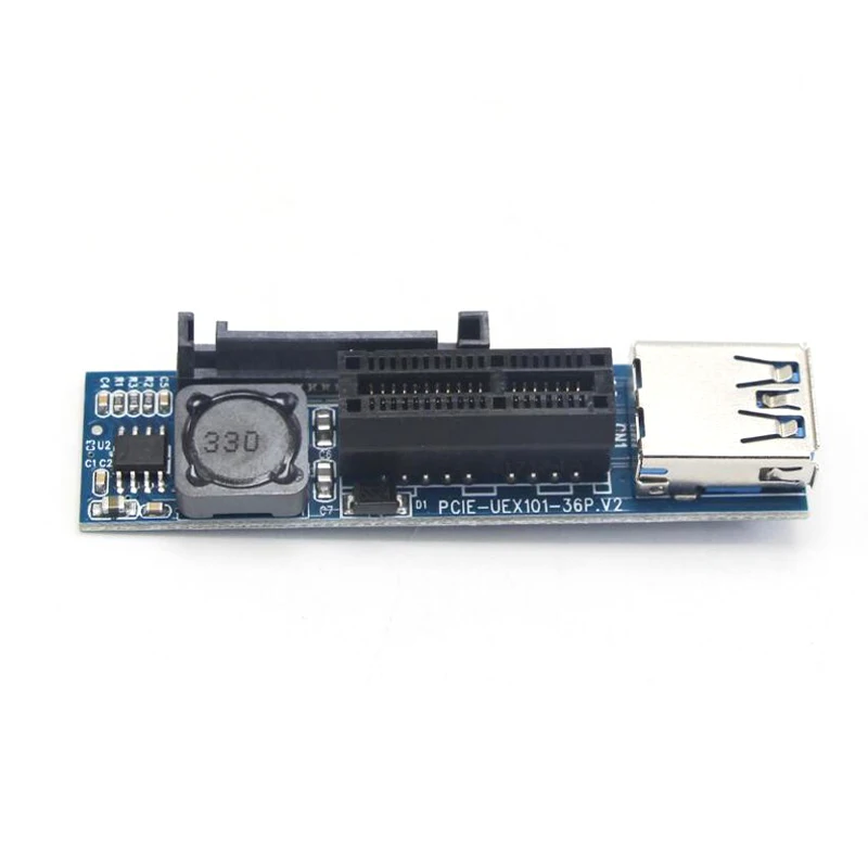 Адаптер PCI E Express 1X к расширитель переходная карта кабель USB 3 0 SATA питание для