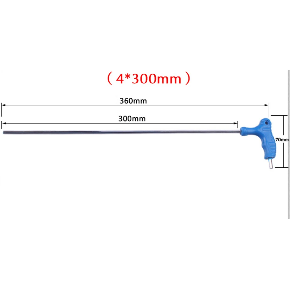 4x300mm C-Mart ручной инструмент 2,5/3/4/5/6/8/10 мм хром-ванадиу Сталь внутренний шестигранный ключ, дюймовый стандарт Т-образная ручка, дюймовый стандарт allen шестигранный ключ разводной раздвижной гаечный ключ - Цвет: 4x300mm