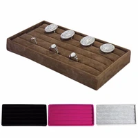 1pcs velvet jewelry ring earring display organizer box tray holder storage showcase 4colors