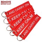 Брелок для ключей с вышивкой KEEP CALM AND CARRY ON, 5 шт.