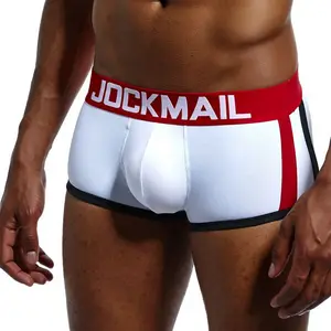 Брендовое сексуальное мужское нижнее белье JOCKMAIL, мужские боксеры с подкладкой, шорты-боксеры, нижнее белье для геев, подарок, съемная чашка пуш-ап спереди