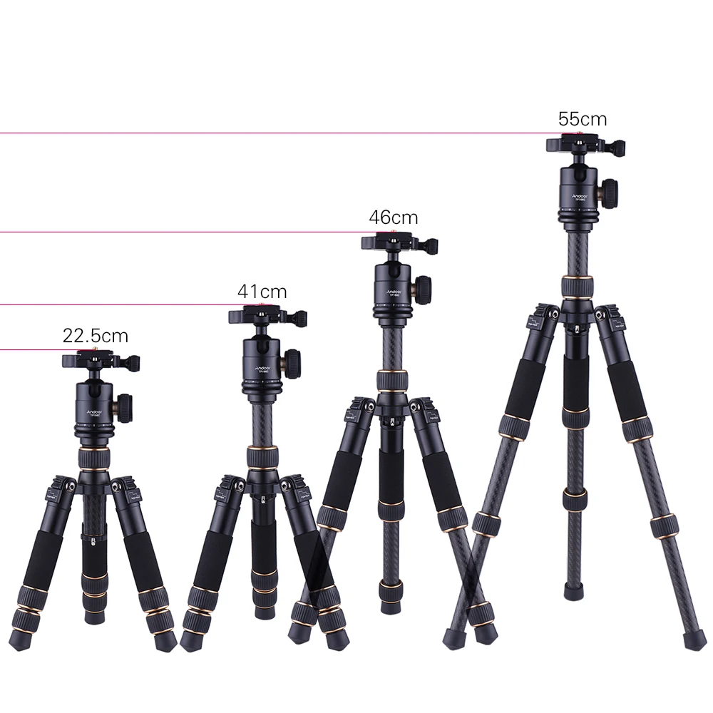 Andoer gorillapod TP166C легкий настольный мини-штатив из углеродного волокна с шаровой головкой для Canon Nikon sony камера DV видеокамера