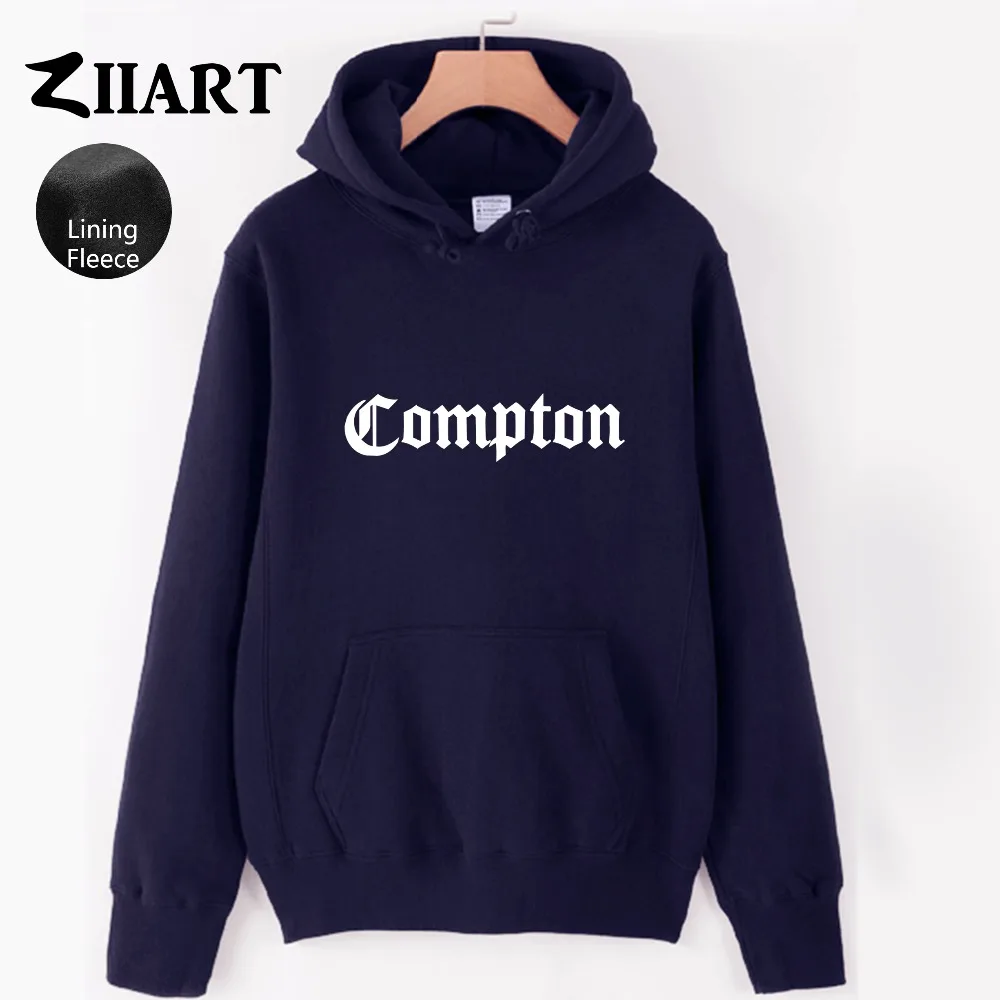 Compton Готический шрифт хип хоп Рэп пара одежда осень зима флисовые мужские толстовки для мальчиков ZIIART