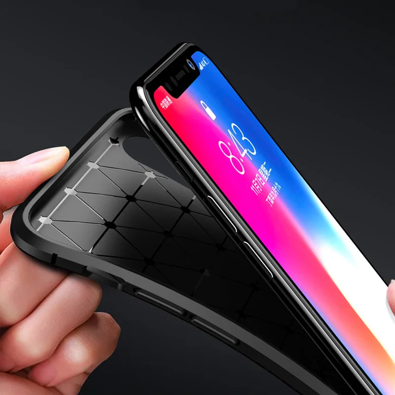 Роскошный чехол для телефона из углеродного волокна Huawei 8 S ударопрочный с полной