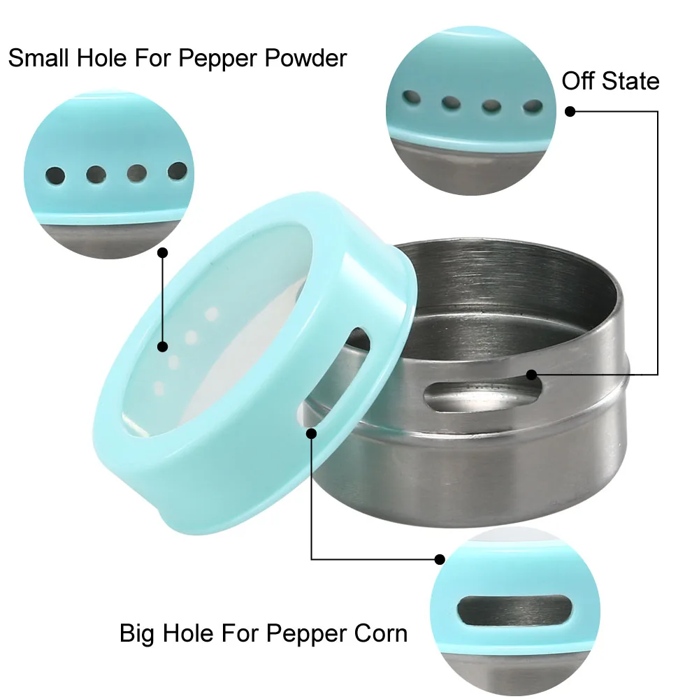 6 шт. магнитные приправы для соли и перца|salt and pepper shakers|pepper shakersstainless steel cruet |