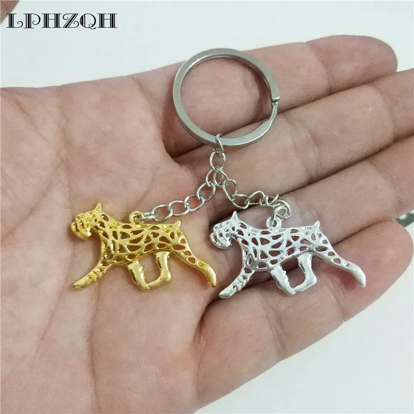 LPHZQH Fashion Trendy Puppy Cute Dog Car Key Chain Schnauzer Women Handbag Pendant Charm Accessories Keyring Jewelery Steampunk | Украшения
