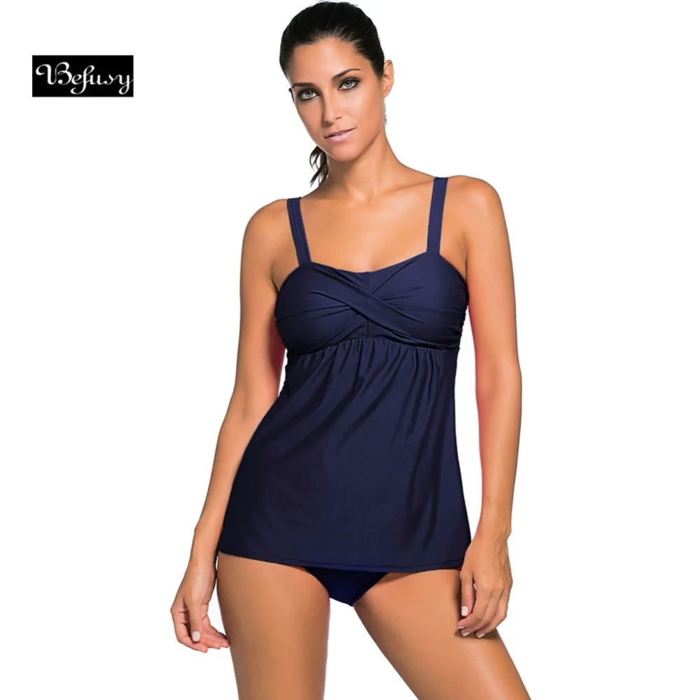 2018 женский купальник танкини с пуш ап черный большой размер спортивный