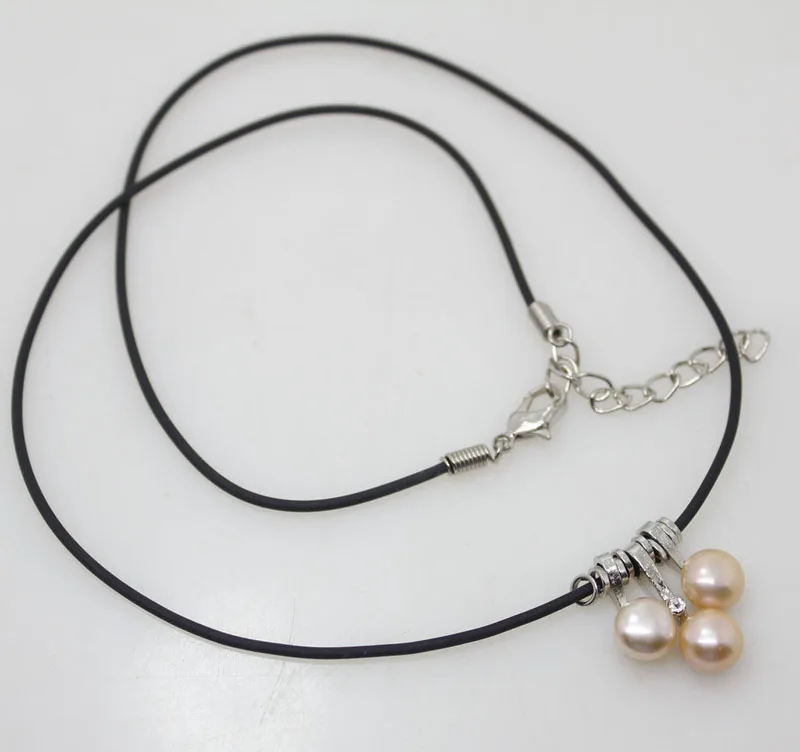 Белый розовый Сиреневый настоящий пресноводный жемчуг кулон ожерелье камень 18