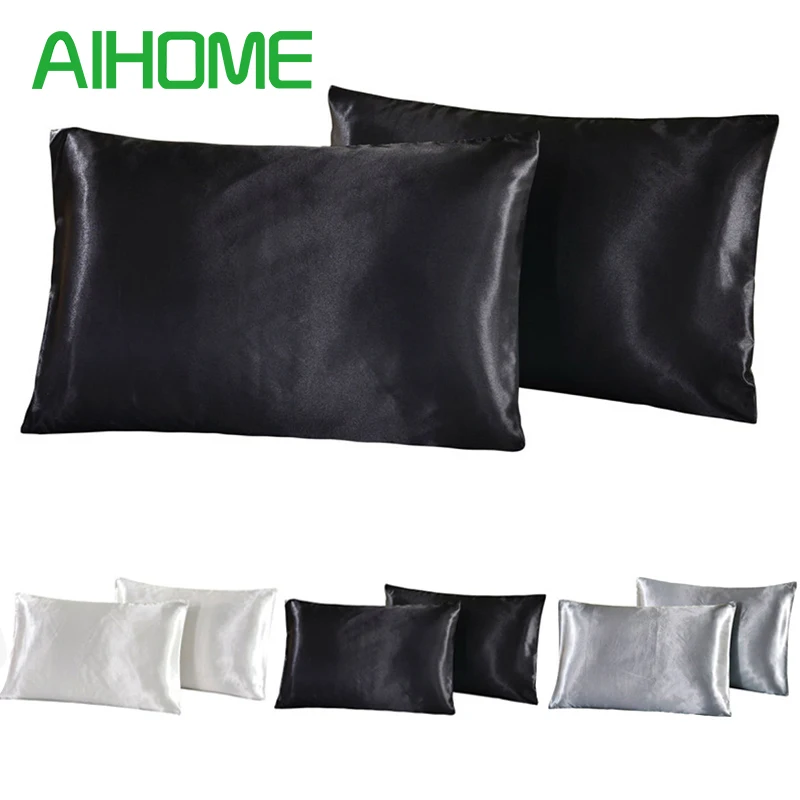 2 шт. Простые Летние наволочки из искусственного шелка|pillowcases wholesale|pillow covercover for