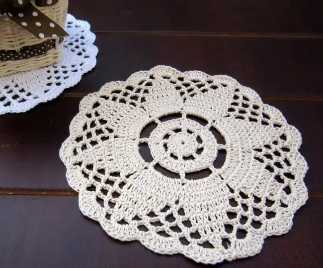 Хлопковый коврик для стола сделай сам кружевная подставка круглая вязания