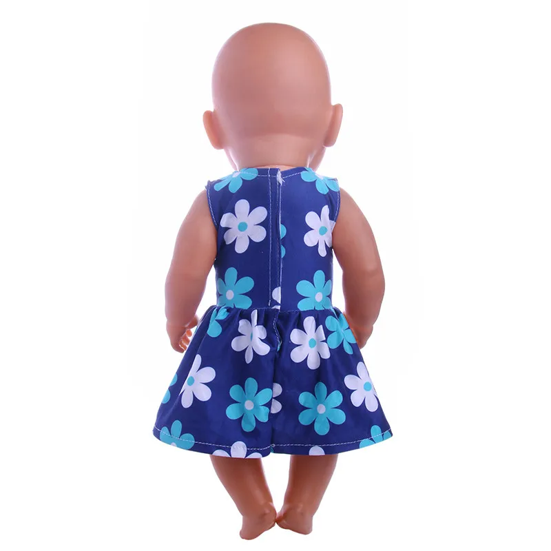 ZWSISU синий платье с принтом для девочек 18 дюймов American Girl Doll 43 см Zapf куклы baby born