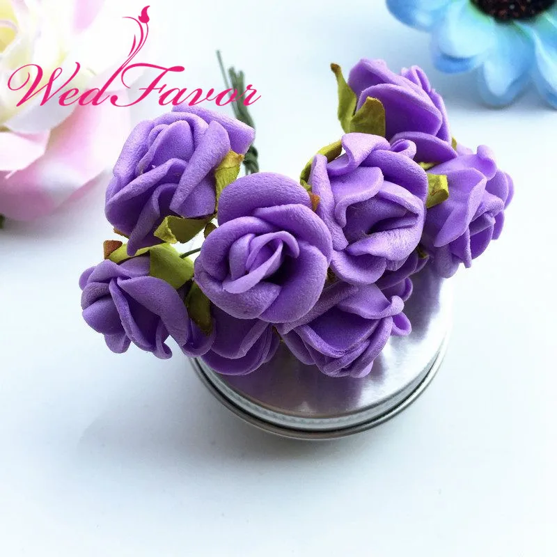 WedFavor 100 шт. 2 см искусственные мини EVA Пена розы букет цветы для конфет коробка