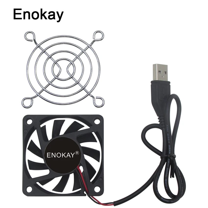 Оптовая продажа 2 шт Enokay безщеточный USB DC кулер вентилятор 5 в 60 мм 60x60x10 6010 6 см для