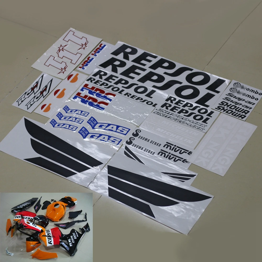 Комплект обтекателей для мотоцикла наклейки Honda CBR600RR CBR1000RR REPSOL HRC RCV полные