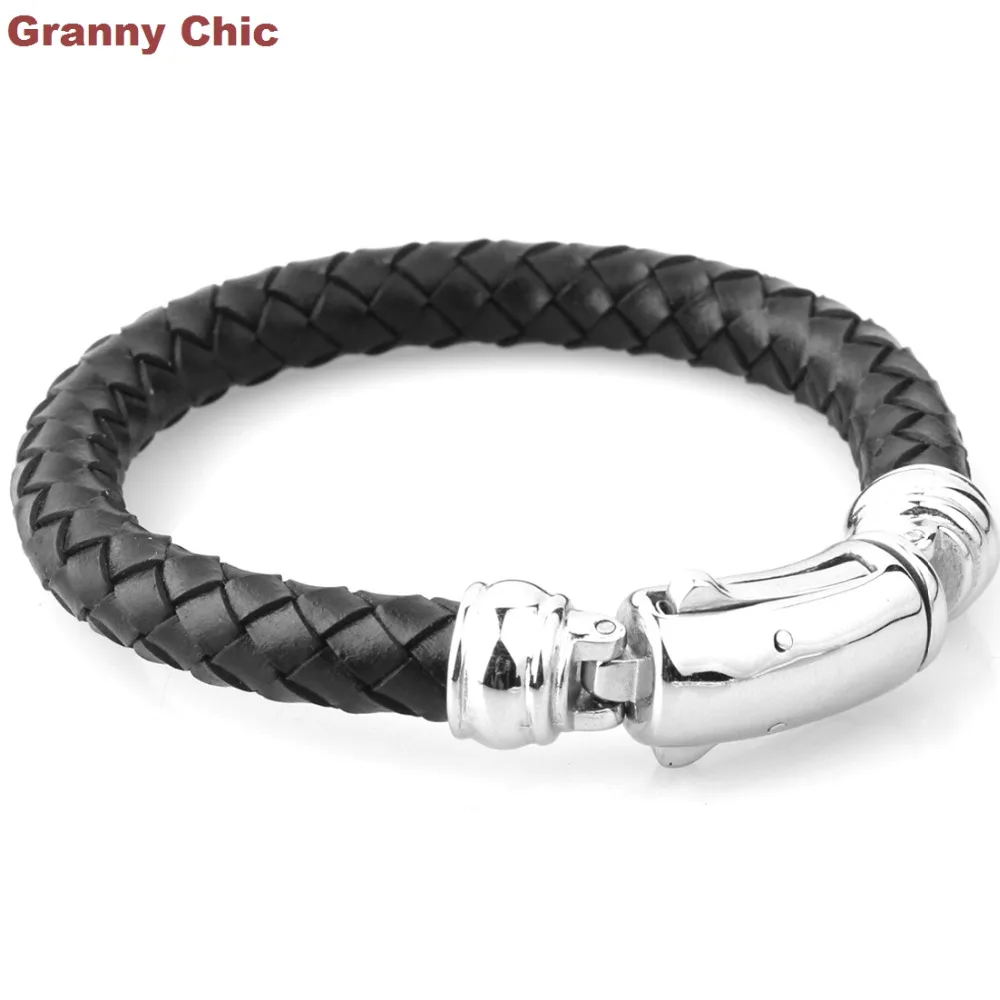 Новое поступление модный мужской серебряный браслет из нержавеющей стали с