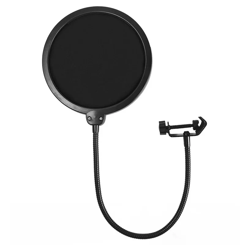 6 inch Студийный микрофон Mic круглый Форма ветра поп-фильтр Маска щит с зажимом(черный фильтр