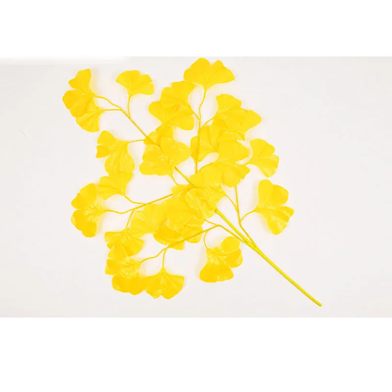 1pc/set Artificial Ficus Leaf Ginkgo Biloba Plastic Tree Branches Outdoor Handmade Leaves for Wedding Home Office