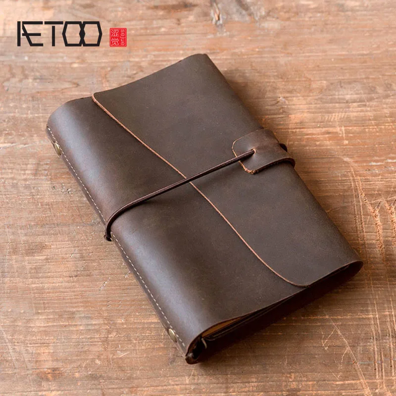 A6 18.6cmX12.6cm AETOO, кожаный блокнот, креативный ретро блокнот, ручная книга, книга с отрывными листами, крафт-бумага, блокнот для путешествий, деловых встреч, винтажный кошелек - Цвет: A6 18.6cmX12.6cm